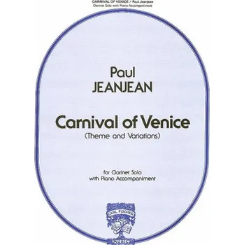 Paul Jeanjean: Carnival Of Venice - Theme and Variations (noty na klarinet, klavír)