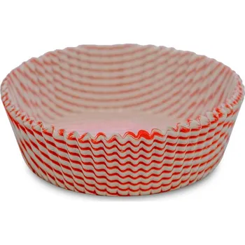 Jednorázové nádobí Košíček papírový prům. 80, v.27,5mm (červený proužek) 1000 ks/bal