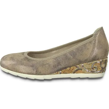 Dámské baleríny JANA SHOES NĚMECKO Boty Jana 363 béžovo/zlaté dámské baleríny Velikost: 40