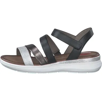 Dámské sandále JANA SHOES NĚMECKO Dámské kožené sandály JANA 206 černo/stříbrné Velikost: 38