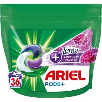 Ariel Pods+ Touch of Lenor Amethyst Flower gelové kapsle na praní, 36 ks