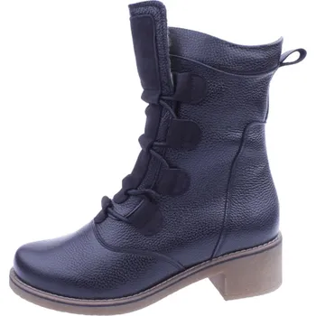 Dámské kozačky OBUV JANA ČR Boty Jana 317 černé dámské kožené zimní polokozačky Velikost: 36