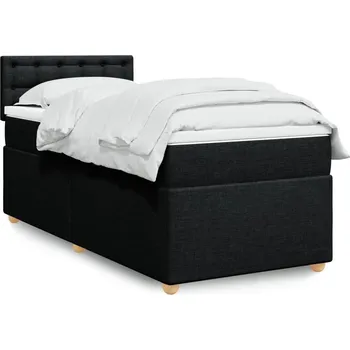 Postel vidaXL Box spring postel s matrací 90x200 cm textil [3286579] Barva: Černá