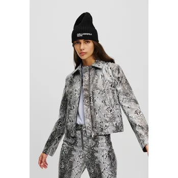 Dámská casual bunda BUNDA KARL LAGERFELD JEANS KLJ FAUX LEATHER JACKET BLACK SNAKE
