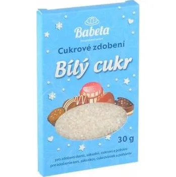 Jedlá dekorace na dort Cukrové zdobení bílý cukr 30g krystalky - Kovandovi