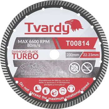 Řezný kotouč Kotouč diamantový řezný, Turbo 230x10x22,23mm na dlaždice a kámen TVARDY