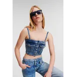 HALENKA KARL LAGERFELD JEANS KLJ RECYCLED DENIM TOP DARK BLUE