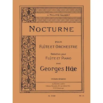 Georges Hüe: Nocturne For Flute And Orchestra (noty na příčnou flétnu, klavír)