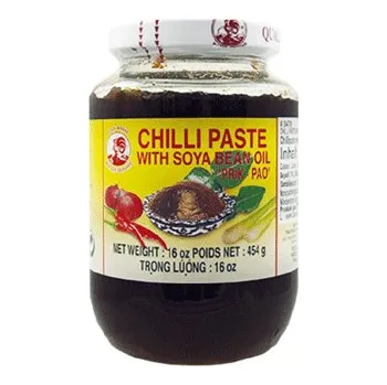 Omáčka Bosfood Thajská Chilli pasta se sojovým olejem, česnekem a krevetami, Nam Prik Pao 454g