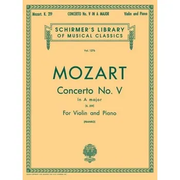 W.A. Mozart: Violin Concerto No.5 In A Major K.219 (noty na housle, klavír)