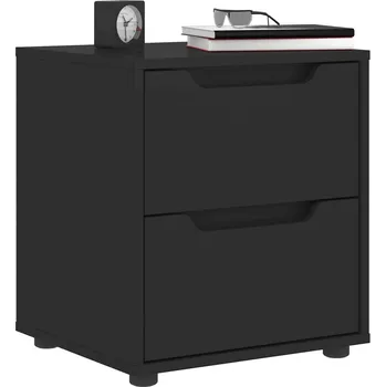 Ložnice vidaXL Noční stolek VISNES 45x40x50 cm kompozitní dřevo [4108282] Barva: Černá