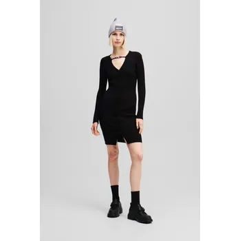 Dámské šaty ŠATY KARL LAGERFELD JEANS KLJ KNITTED DRESS BLACK