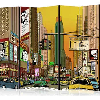 Paraván Paraván - Pulzující město - NY II Velikost: 225x172 cm, Provedení: Jednostranný