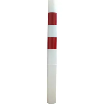 Plotový sloupek Bílo-červený plastový sloupek - průměr 12 cm, výška 130 cm
