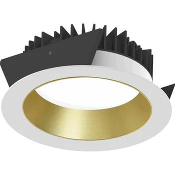 Illuxtron Masivní zabudované svítidlo v mnoha barvách Strada 185 LV-HE Stmívání: Nestmívatelné, Teplota chromatičnosti: 3000 Kelvinů, Barva vnější / barva vnitřní: Bílá / Zlatá 85N10361YT02