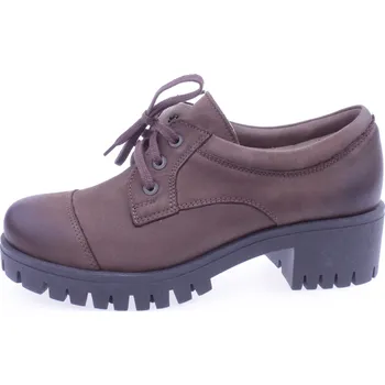 Dámské polobotky OBUV JANA ČR Boty JANA 614 hnědé dámské kožené polobotky Velikost: 36