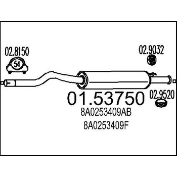 Auto-moto Střední tlumič výfuku MTS 01.53750