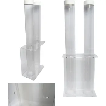 Zásobník na papírové ručníky Zásobník na kelímky nástěnný plast (2 tuby) 2x6,5cm