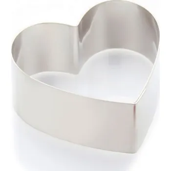Forma na pečení Ráfek dortový nerez srdce prům.10, v.5cm