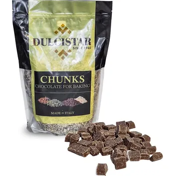 Čokoláda Čokoládové Chunks kostky slaný karamel i na pečení, Dulcistar 2 kg/sáček