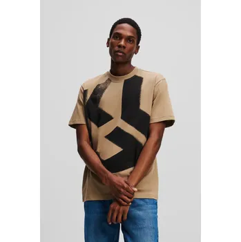 Pánské tričko TRIČKO KARL LAGERFELD JEANS KLJ REG SS BLEACH LOGO TEE DESERT TAUPE