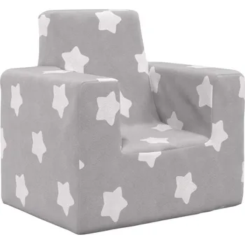 Pohovka Dětská pohovka, světle šedá s hvězdičkami, měkký plyš