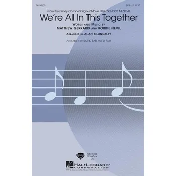 We're All in This Together from High School Musical (noty na sborový zpěv, SATB) - SADA 5 ks