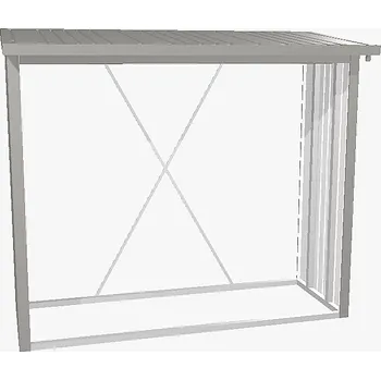 Zahradní úložný box Biohort Víceúčelový sklad krbového dřeva BIOHORT dřevník WoodStock 229 x 102 (šedý křemen metalíza)