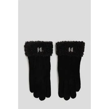 Rukavice RUKAVICE KARL LAGERFELD K/SADDLE SP FF GLOVE BLACK