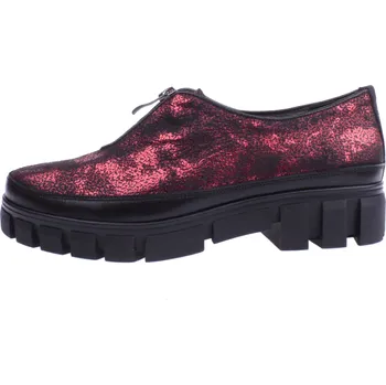 Dámské polobotky OBUV JANA ČR Boty JANA 3385/M červeno/stříbrné dámské kožené polobotky Velikost: 40