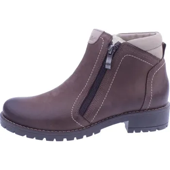 Dámské kozačky OBUV JANA ČR Boty Jana 639 tm. hnědé dámské kožené zimní kotníkové Velikost: 37