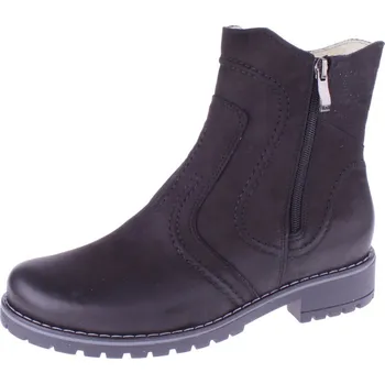 Dámské kozačky OBUV JANA ČR Boty JANA 315 černé dámské kožené zimní polokozačky Velikost: 36