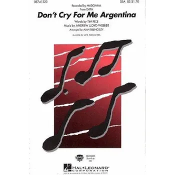 Andrew Lloyd Webber: Don't Cry For Me Argentina (Evita) - SSA (noty pro sborový zpěv, klavír) - SADA 5 ks