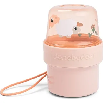 Svačinový box DONE BY DEER zásobník na svačinu TO GO TINY FARM vel. S Růžový