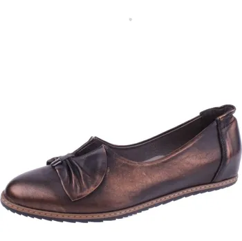 Dámské baleríny OBUV JANA ČR Boty JANA 2933 měděné kožené Velikost: 36