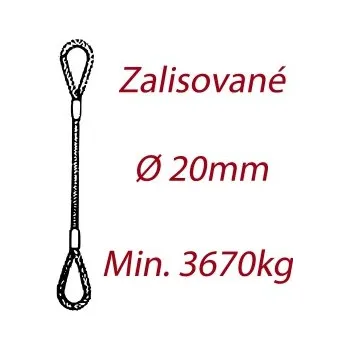 Tažné lano PAVLÍNEK Ocelové vázací lano oko-oko, průměr 20mm jednopramenné, zalisované - délka 5m
