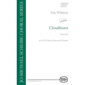 Eric Whitacre: Cloudburst (SATB) (noty na sborový zpěv, ruční zvonky, perkuse, klavír) - SADA 5 ks