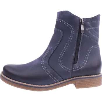 Dámské kozačky OBUV JANA ČR Boty JANA 315 modré dámské kožené zimní polokozačky Velikost: 37