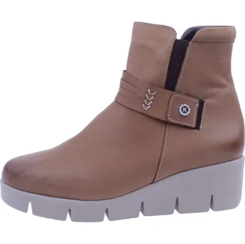 Dámské kozačky OBUV JANA ČR Boty JANA 3443/ARAGONA hnědé dámské kožené polokozačky Velikost: 36