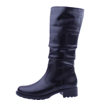 Dámské kozačky OBUV JANA ČR Boty JANA 204 černé dámské kožené kozačky Velikost: 41