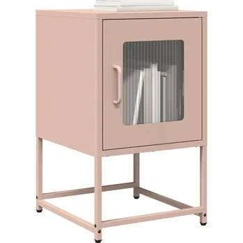 Ložnice vidaXL Noční stolek 36x39x60,5 cm ocel válcovaná za studena [853329] Barva: Růžová