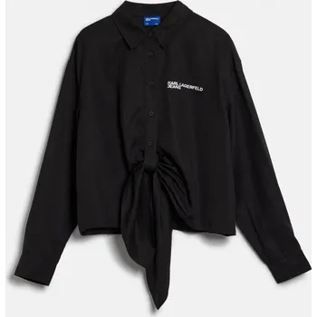 Dámská košile KOŠILE KARL LAGERFELD JEANS KLJ WOVEN WRAP SHIRT BLACK