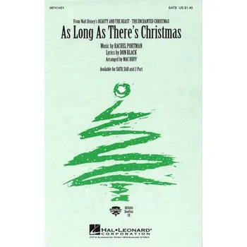 As Long As There's Christmas from Beauty and the Beast – The Enchanted Christmas (noty na sborový zpěv, SATB) - SADA 5 ks