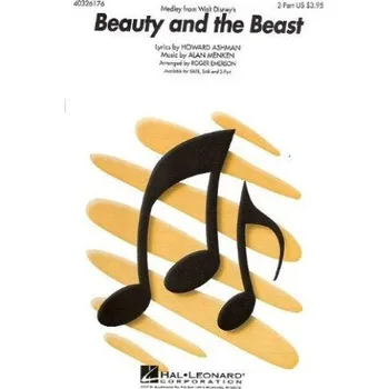 Beauty And The Beast / Kráska a zvíře (Medley) - 2-Part (noty pro dvojhlasý zpěv, klavír) - SADA 5 ks