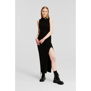 Dámské šaty ŠATY KARL LAGERFELD JEANS KLJ KNITTED LONG SLVLESS DRESS BLACK