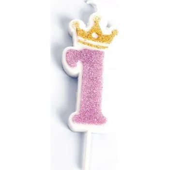 Dortová svíčka TŘPYTIVÁ SVÍČKA NA DORT NAROZENINOVÝ SE TŘPYTKAMI ČÍSLICE 1