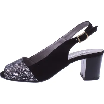 Dámské sandále OBUV JANA ČR Dámské kožené sandály JANA černo/stříbrné Velikost: 37