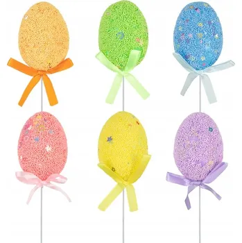 Velikonoční dekorace Plastová vajíčka, vícebarevná, 6 ks