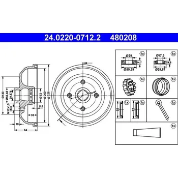 Brzdový buben Brzdový buben ATE 24.0220-0712.2