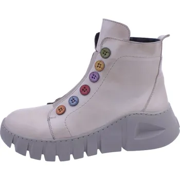 Dámské kozačky Boty Karyoka 480 béžové dámské kožené polokozačky Velikost: 39